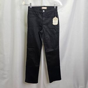 Altar'd State Black Shiny Coated Straight Leg Jeans Size 24